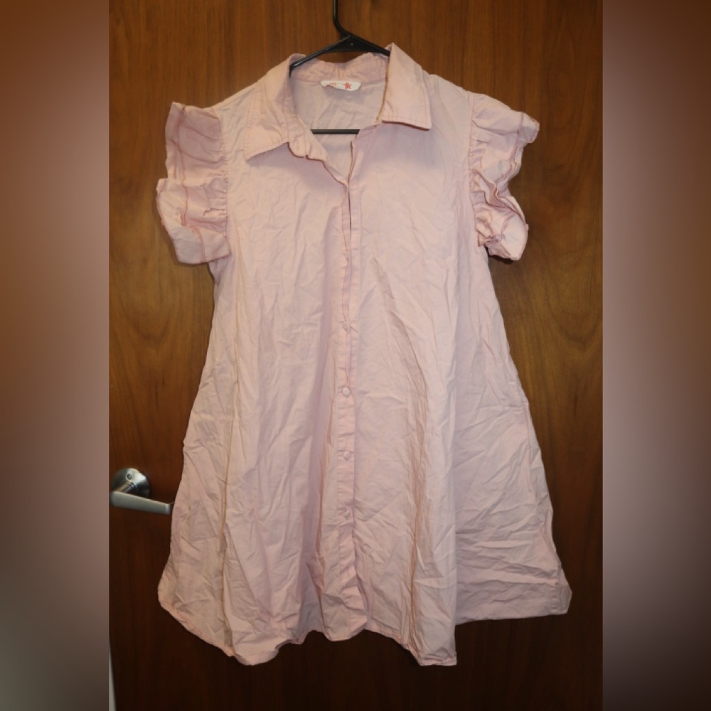 Mazik Pink Ruffle Sleeve Dress